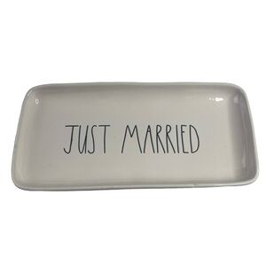 NWT 2018 Rae Dunn "JUST MARRIED" Platter Tray